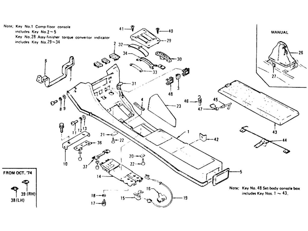 Floor Console, Finisher & Ash Tray